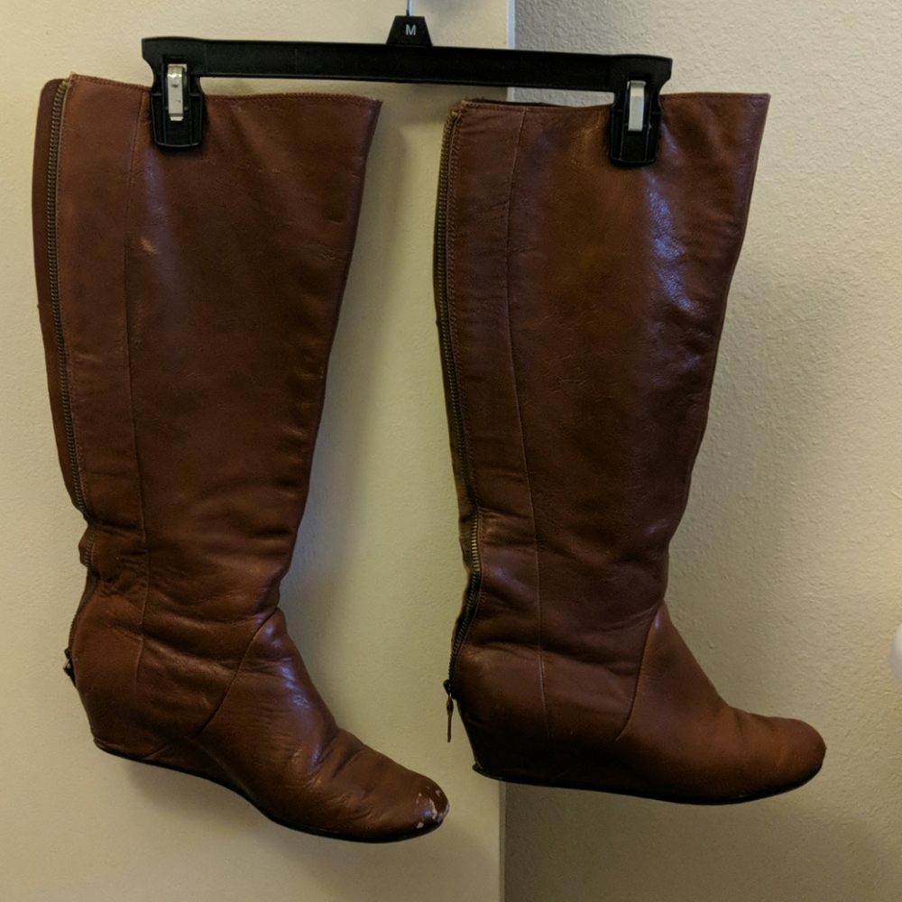 Bp brand wedge knee high boots